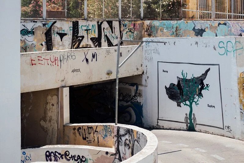Signs of the divided city in Nicosia old town
