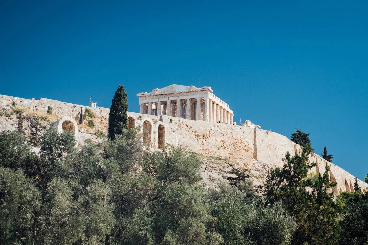 View over Athens on the way to the Acropolis