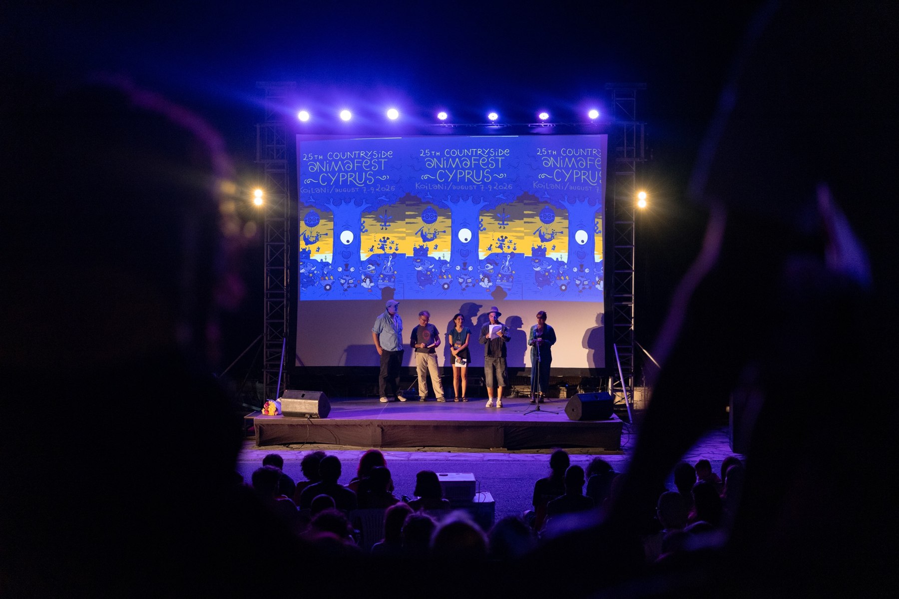 The outdoor stage and screen at Animafest Cyprus