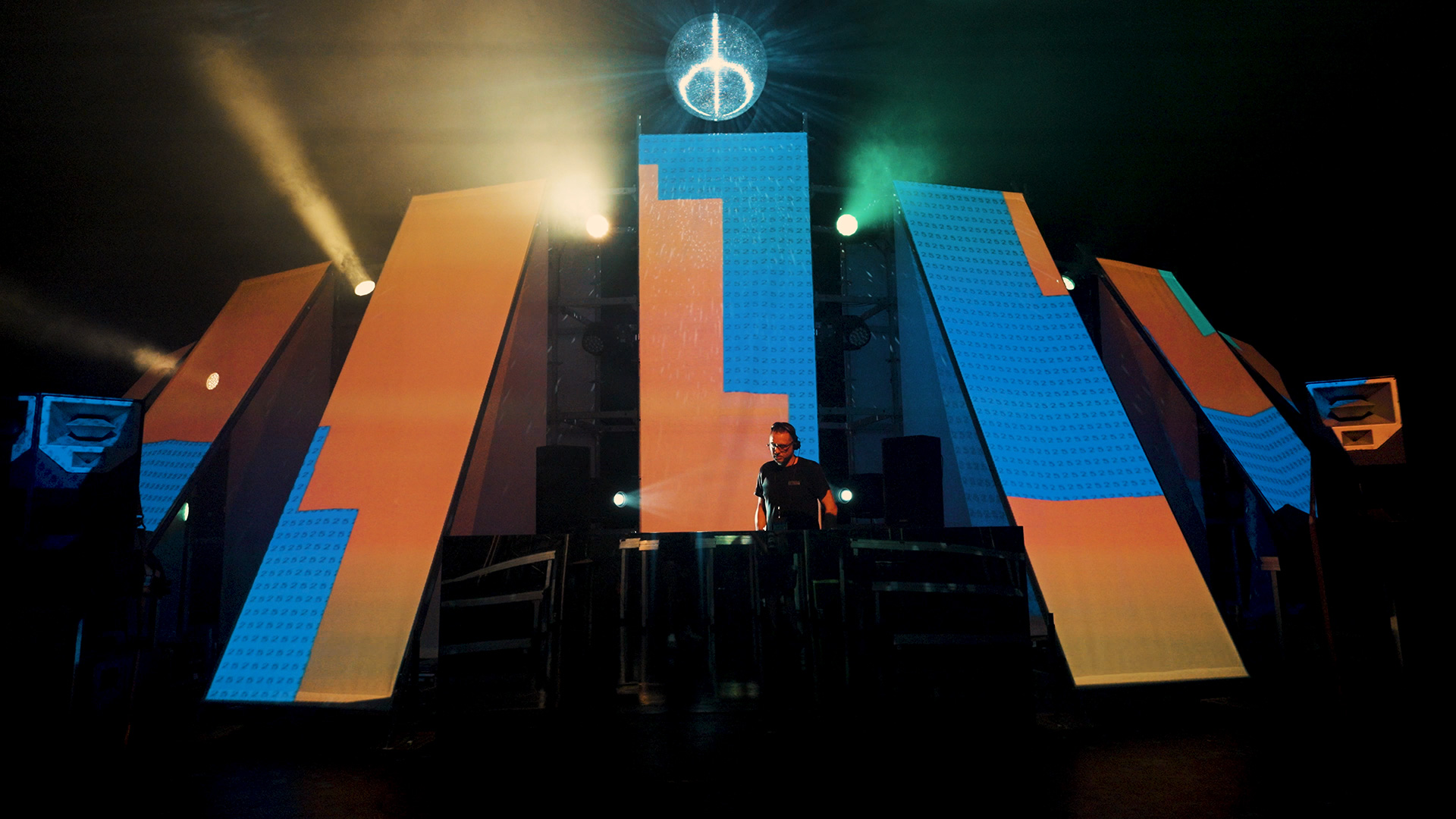 The pattern projection-mapped at the festival