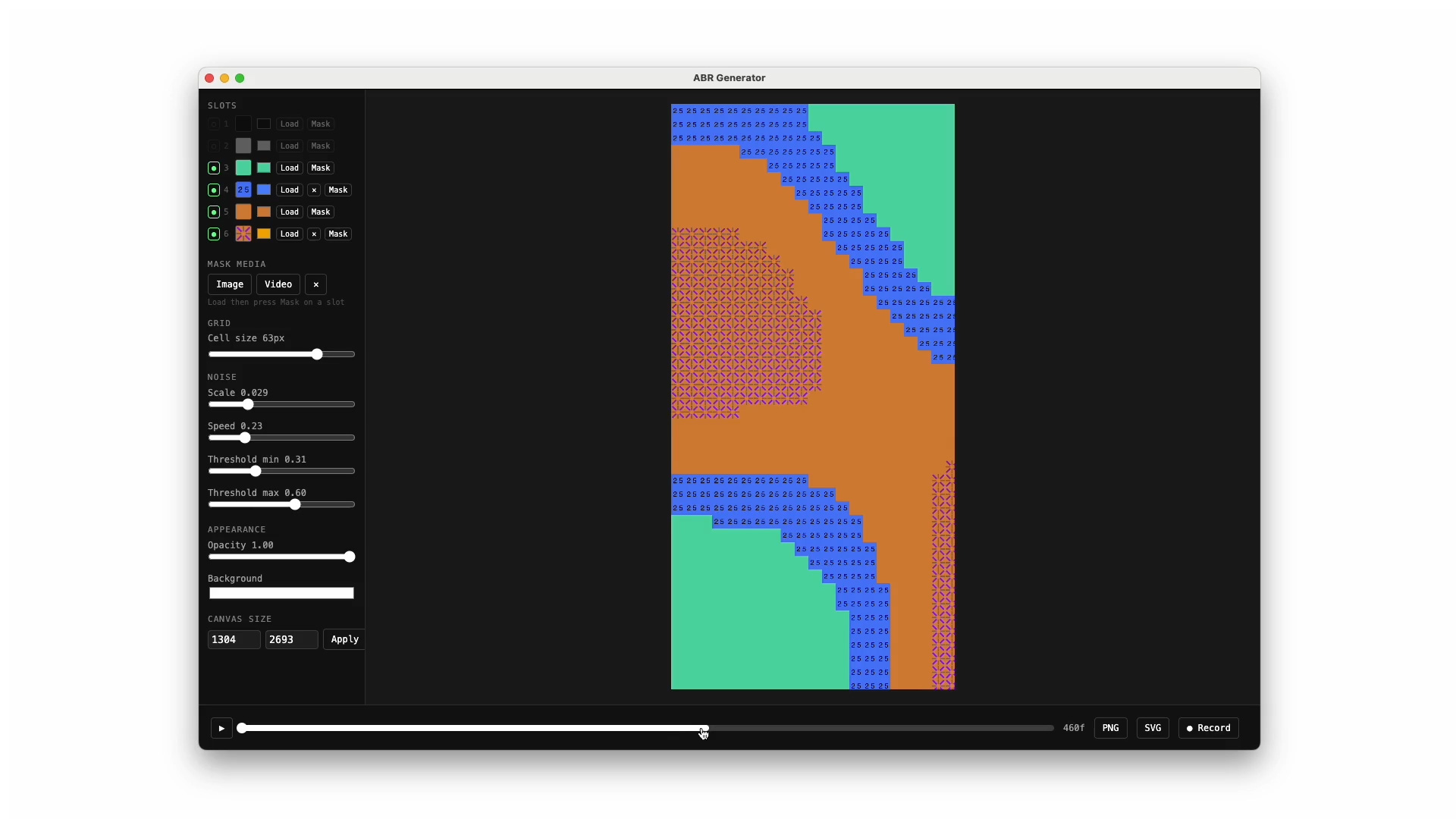 The background generator built for the identity