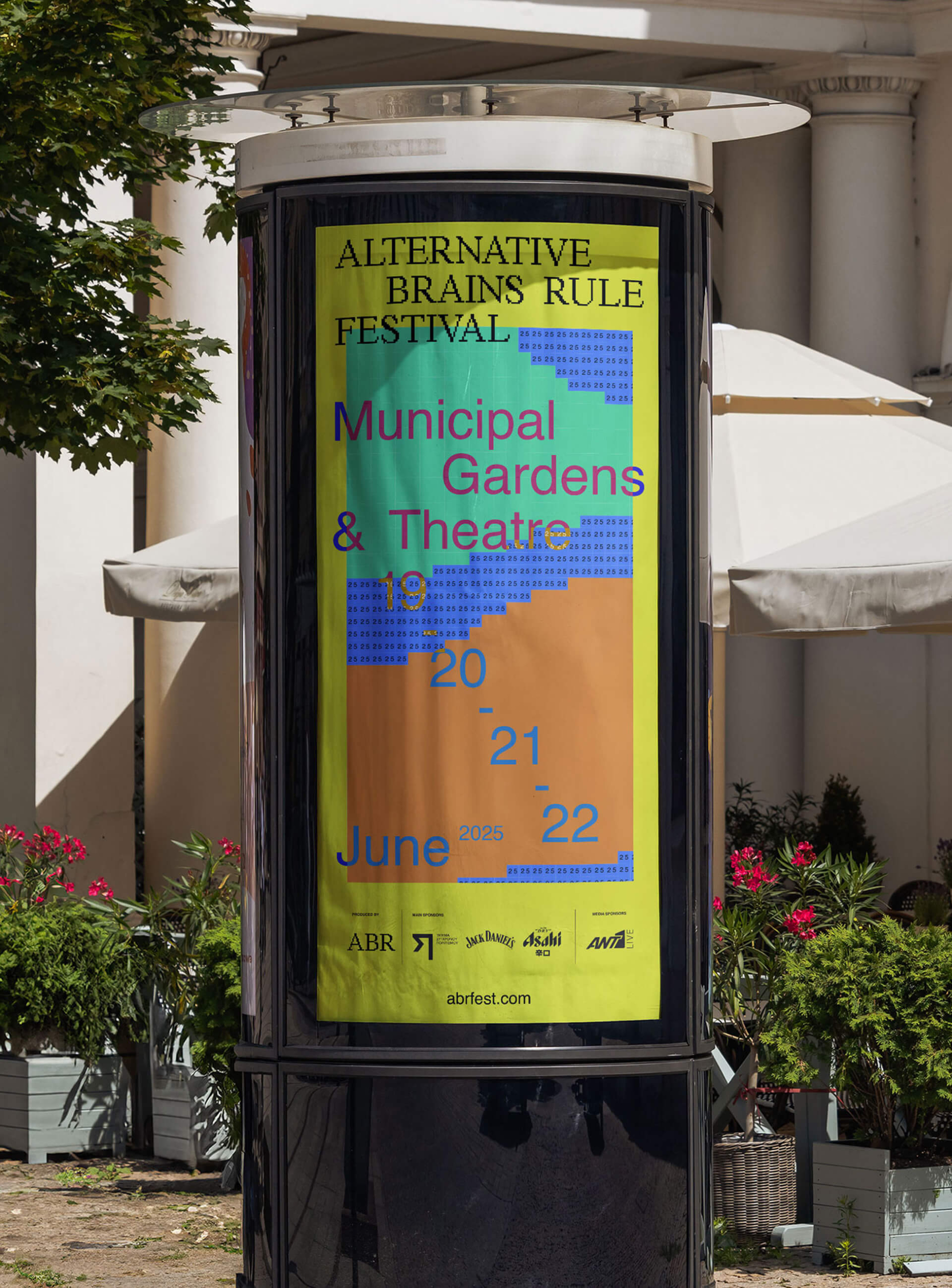 Festival poster on a street column in Nicosia