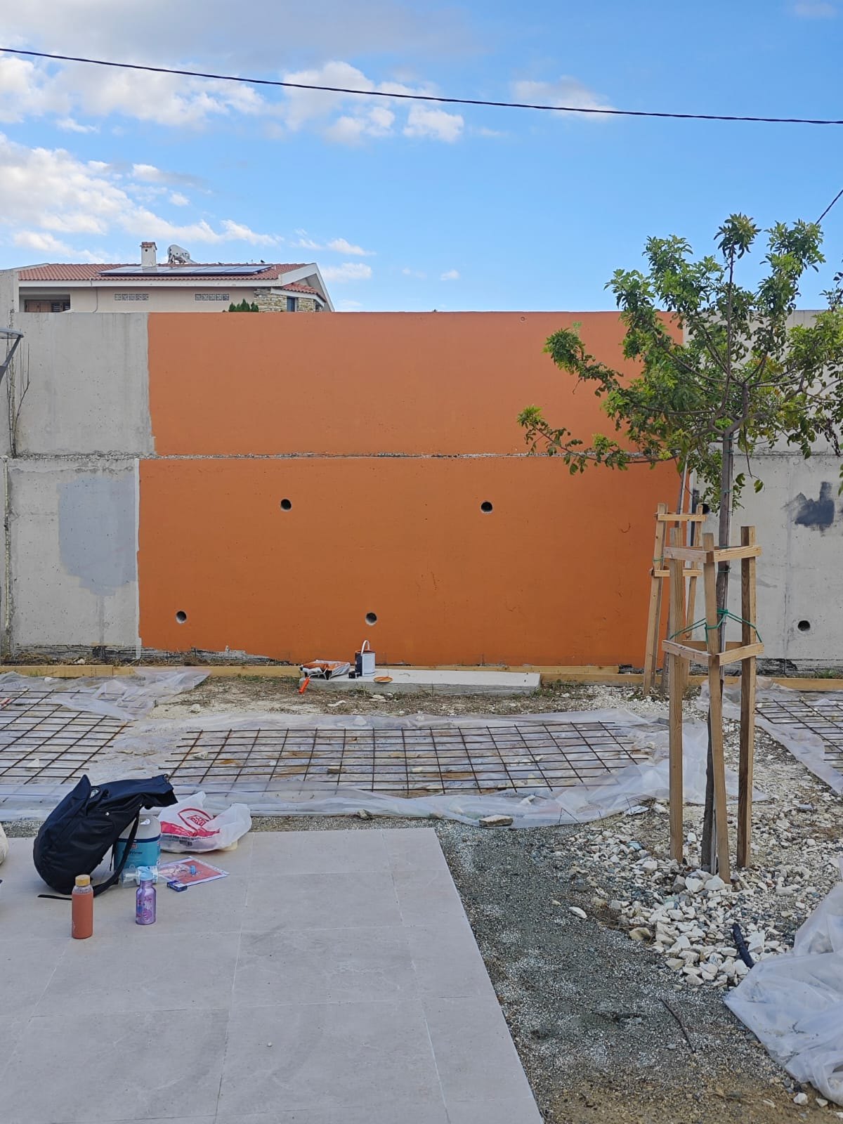 The orange wall at the Lympia Cultural Centre