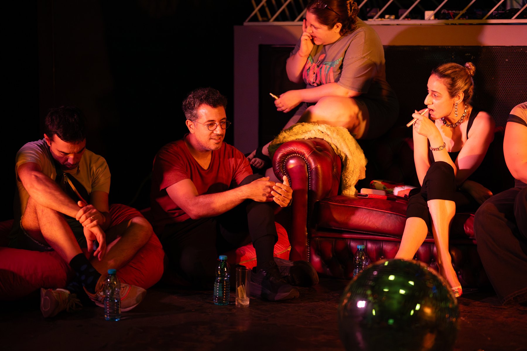 Around the red armchair