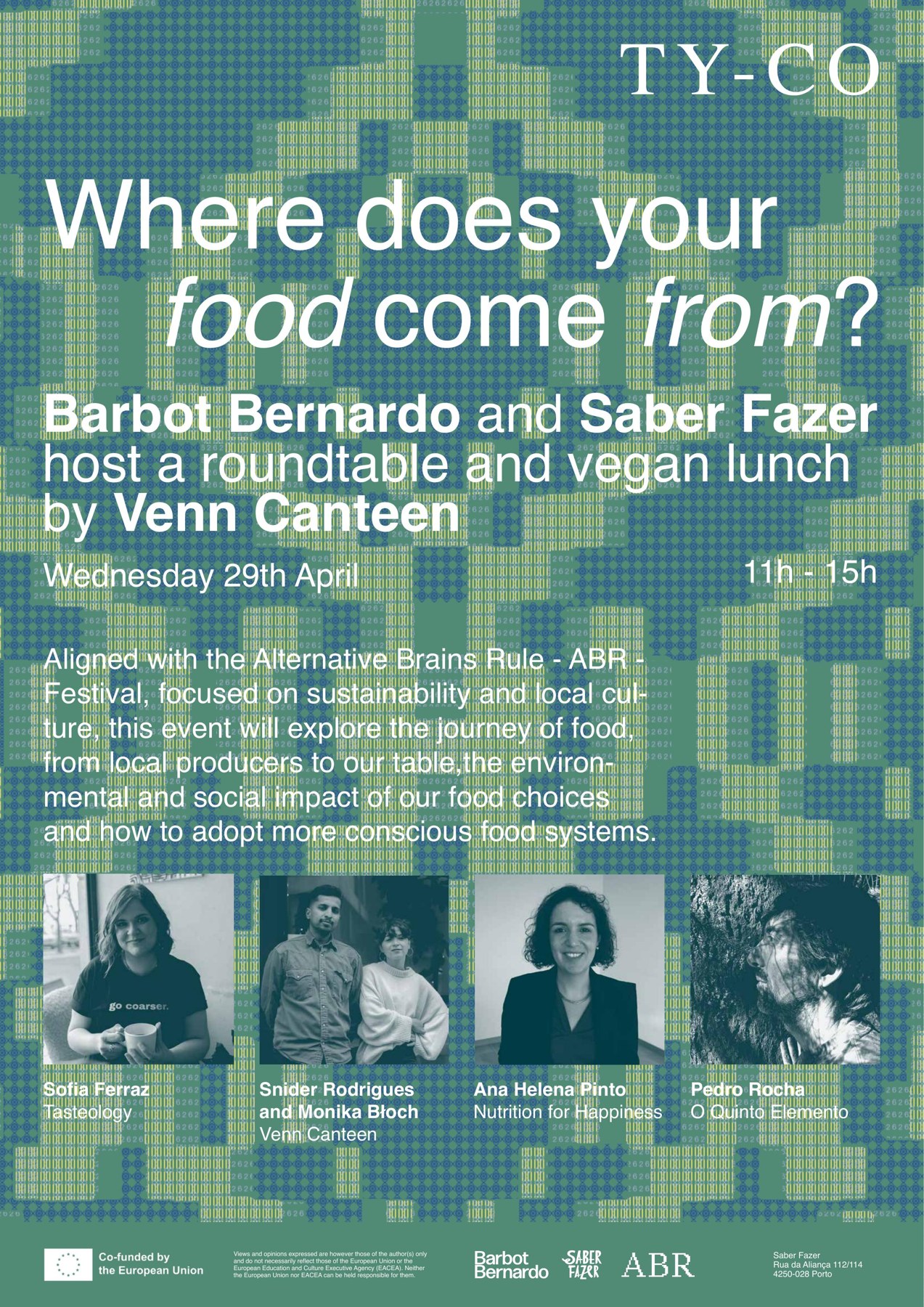 Where does your food come from? Invitation: Wednesday 29 April, 11h to 15h, at Saber Fazer, Porto
