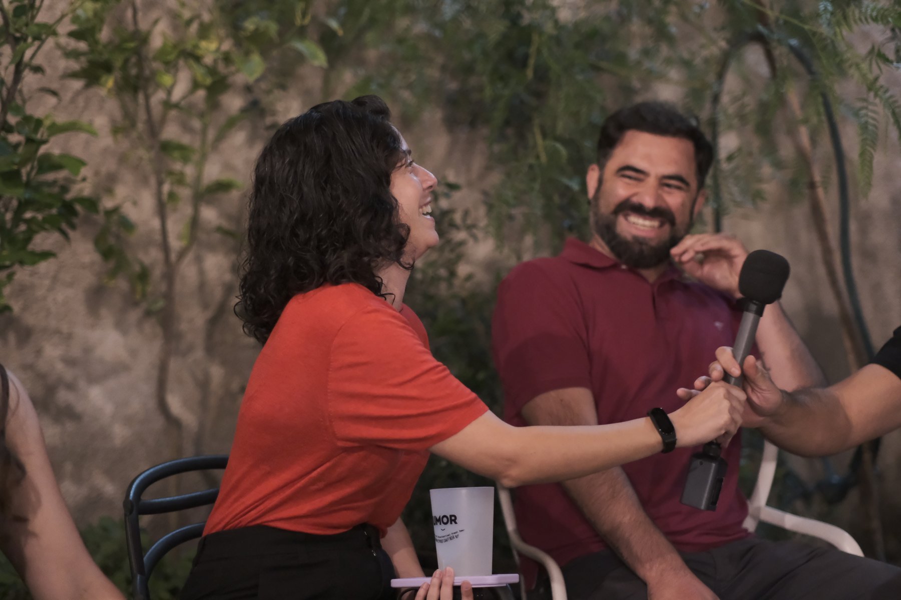 Laughter during the conversation