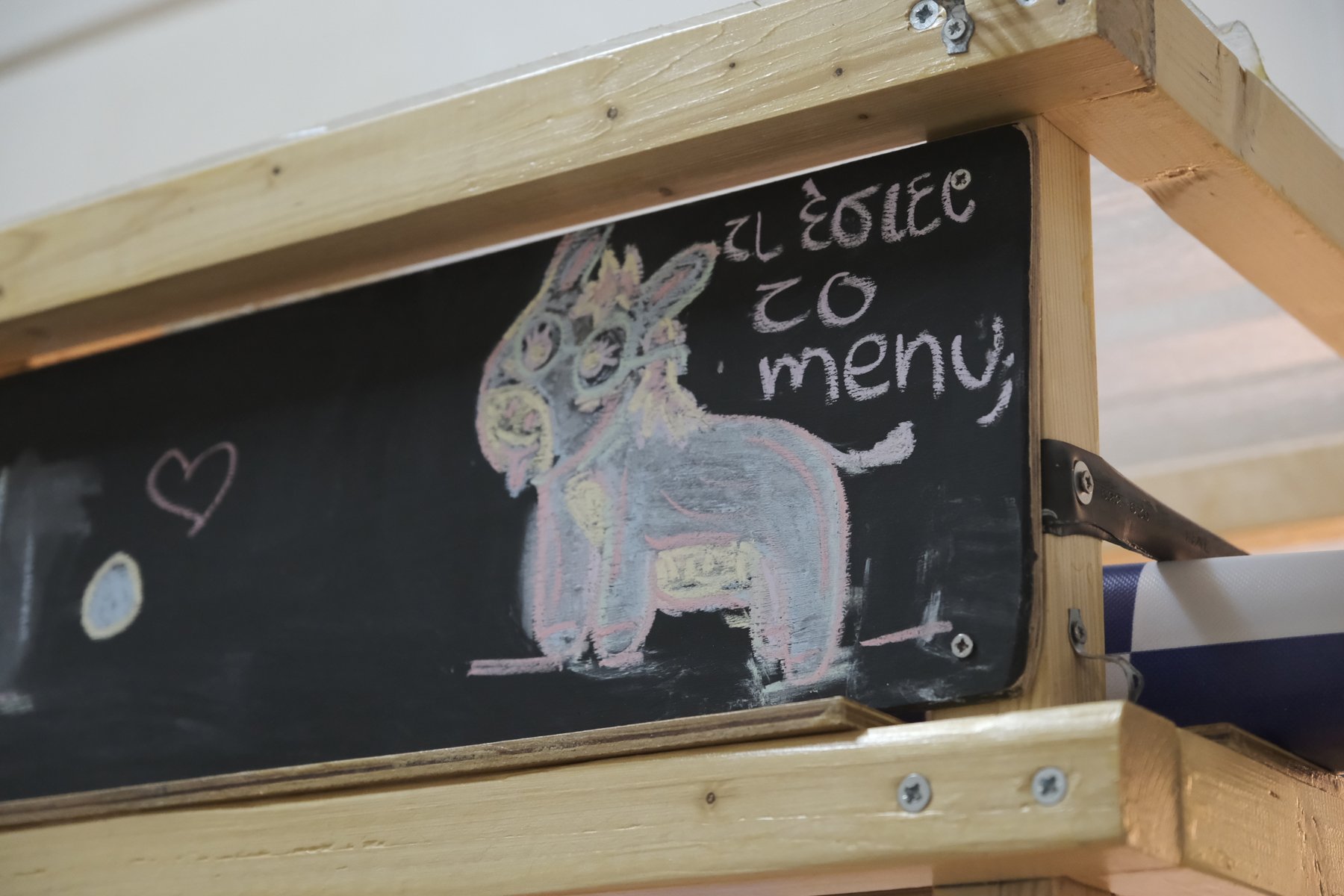 The kitchen menu board